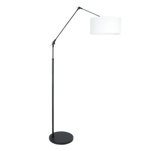 Steinhauer Lighting Stehleuchte PRESTIGE CHIC Schwarz Weiß Leinen 40 cm 8114ZW