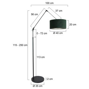 Steinhauer Lighting Stehleuchte PRESTIGE CHIC Schwarz Grün 40 cm 8115ZW