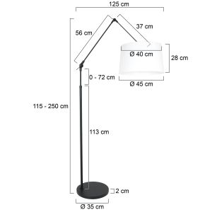 Steinhauer Lighting Stehleuchte PRESTIGE CHIC Schwarz Weiß 45 cm 8183ZW