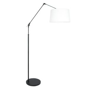 Steinhauer Lighting Stehleuchte PRESTIGE CHIC Schwarz Weiß Leinen 45 cm 8184ZW