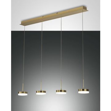 Fabas Luce 4er-LED-Pendelleuchte DUNK Messing satiniert 3239-49-119