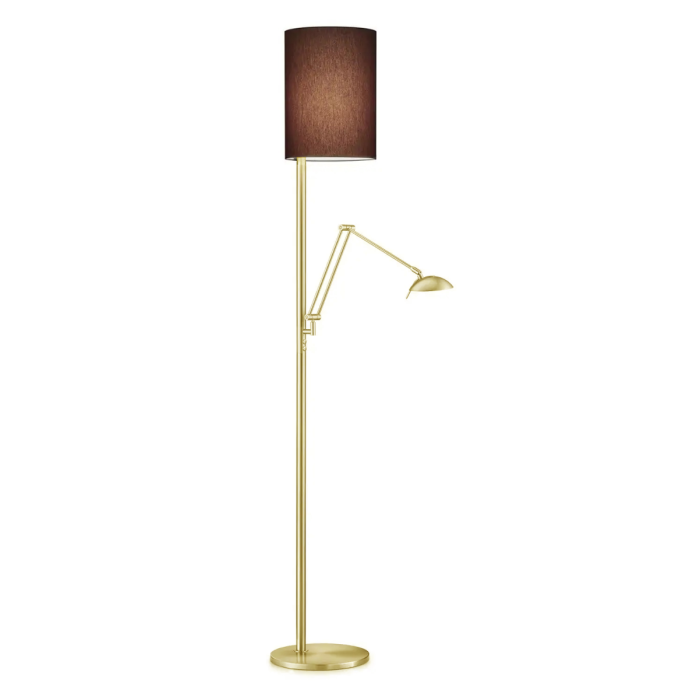 Kira Stehlampe mit Lesearme Messing