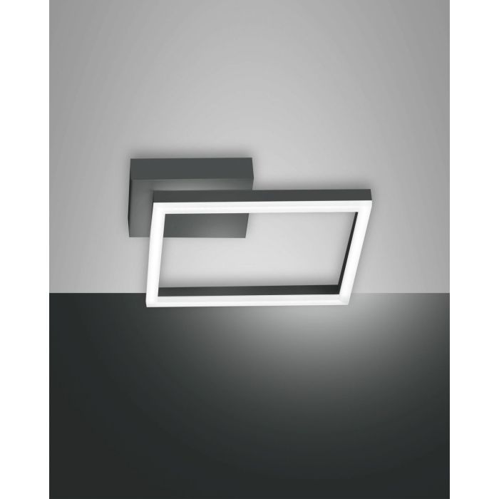 Fabas Luce LED-Deckenleuchte BARD Anthrazit 30x30 cm 3394-23-282