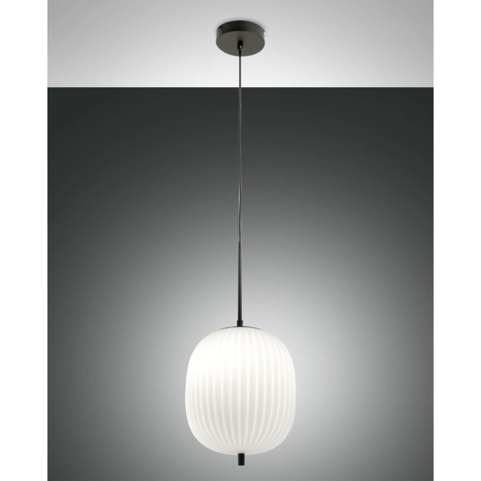 Fabas Luce Pendelleuchte DOMIZIA Schwarz 25 cm 3689-40-101